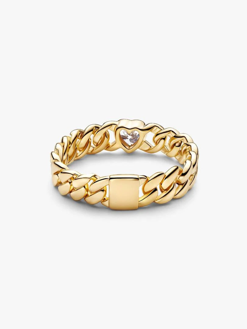 Anillo Cadena Cubana Corazón