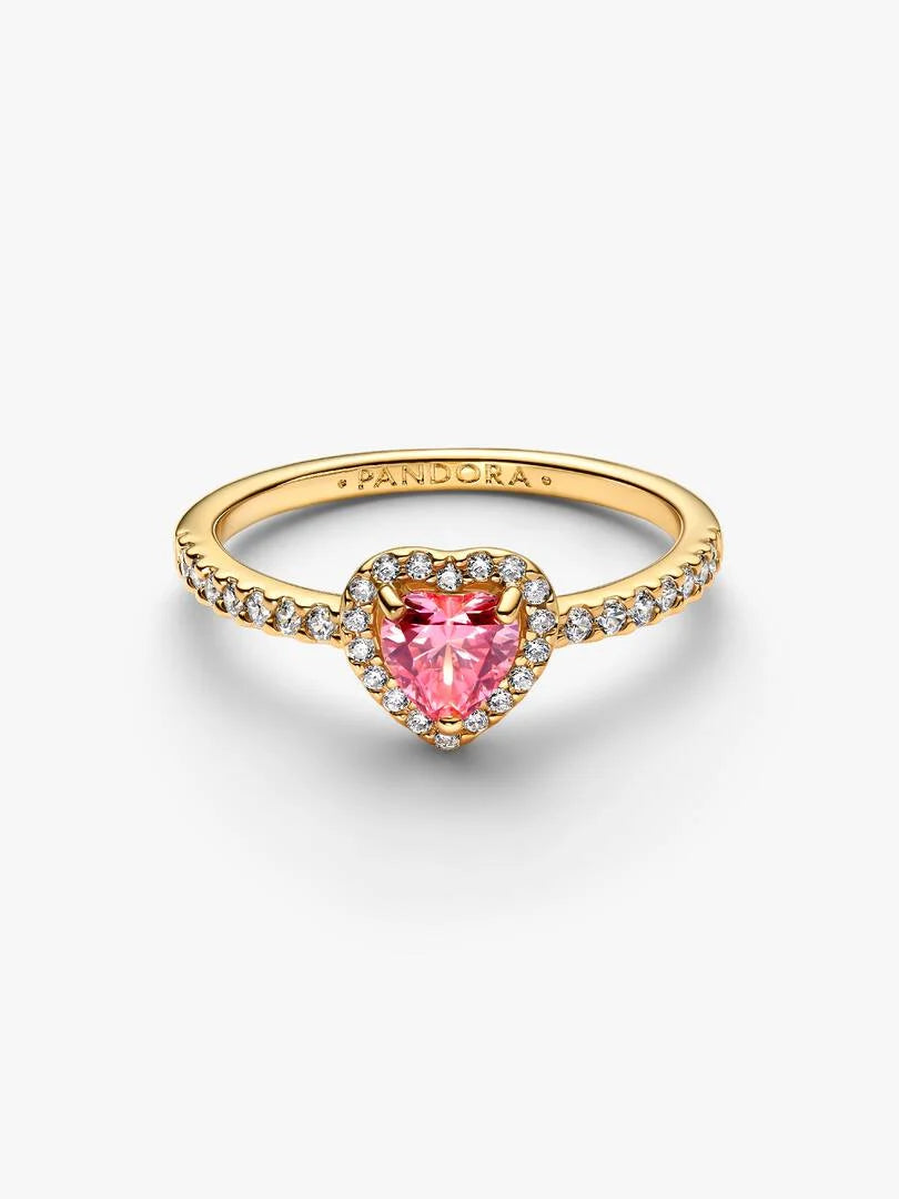 Anillo Corazón Rosa Elevado