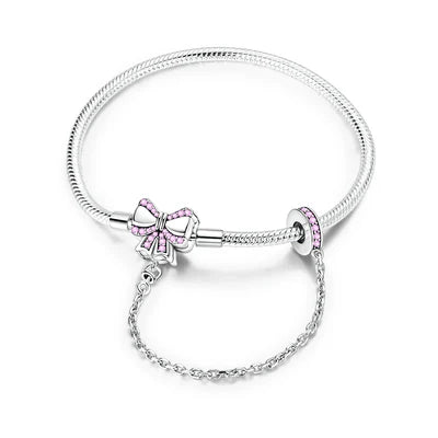 Pulsera con Cierre de Lazo Rosa