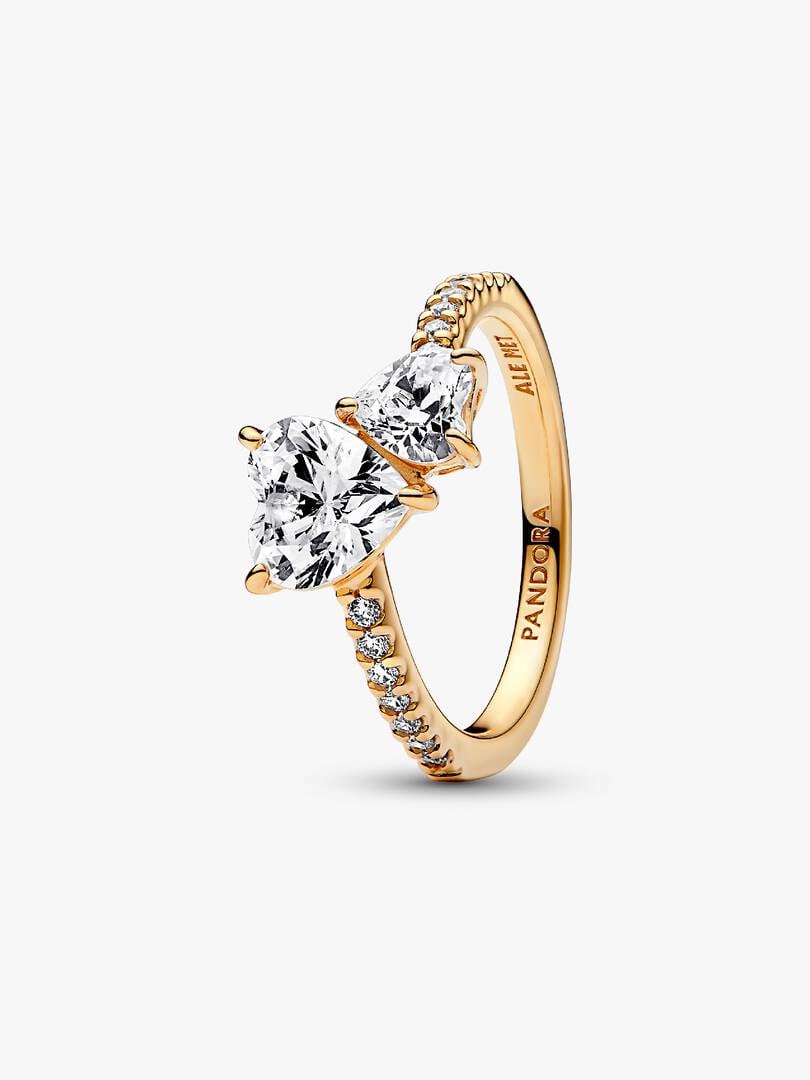 Anillo Corazón Doble Brillante