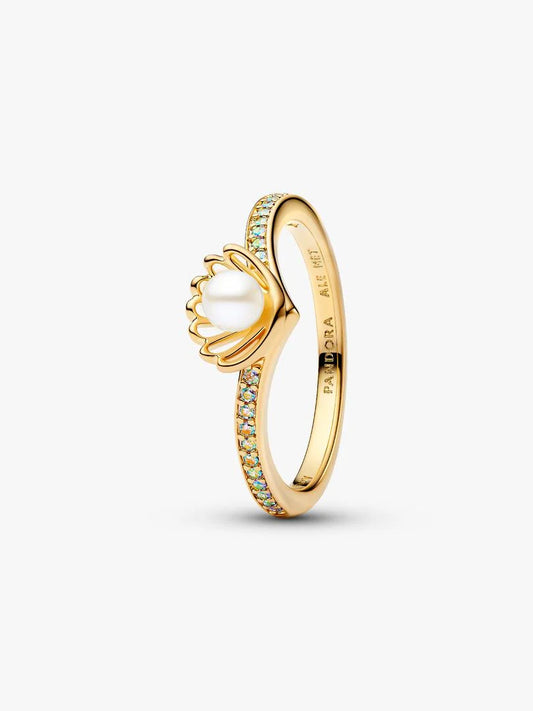 Anillo Perla Concha Princesa Ariel
