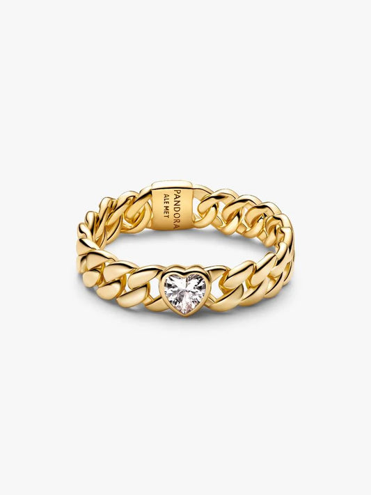 Anillo Cadena Cubana Corazón