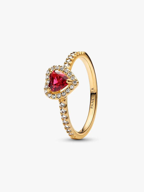 Anillo Corazón Rojo Elevado