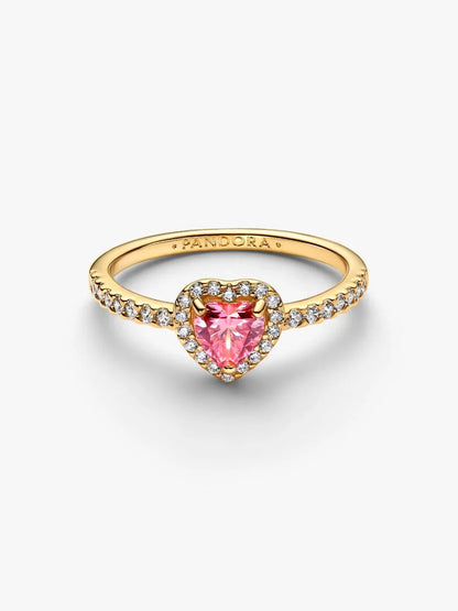 Anillo Corazón Rosa Elevado
