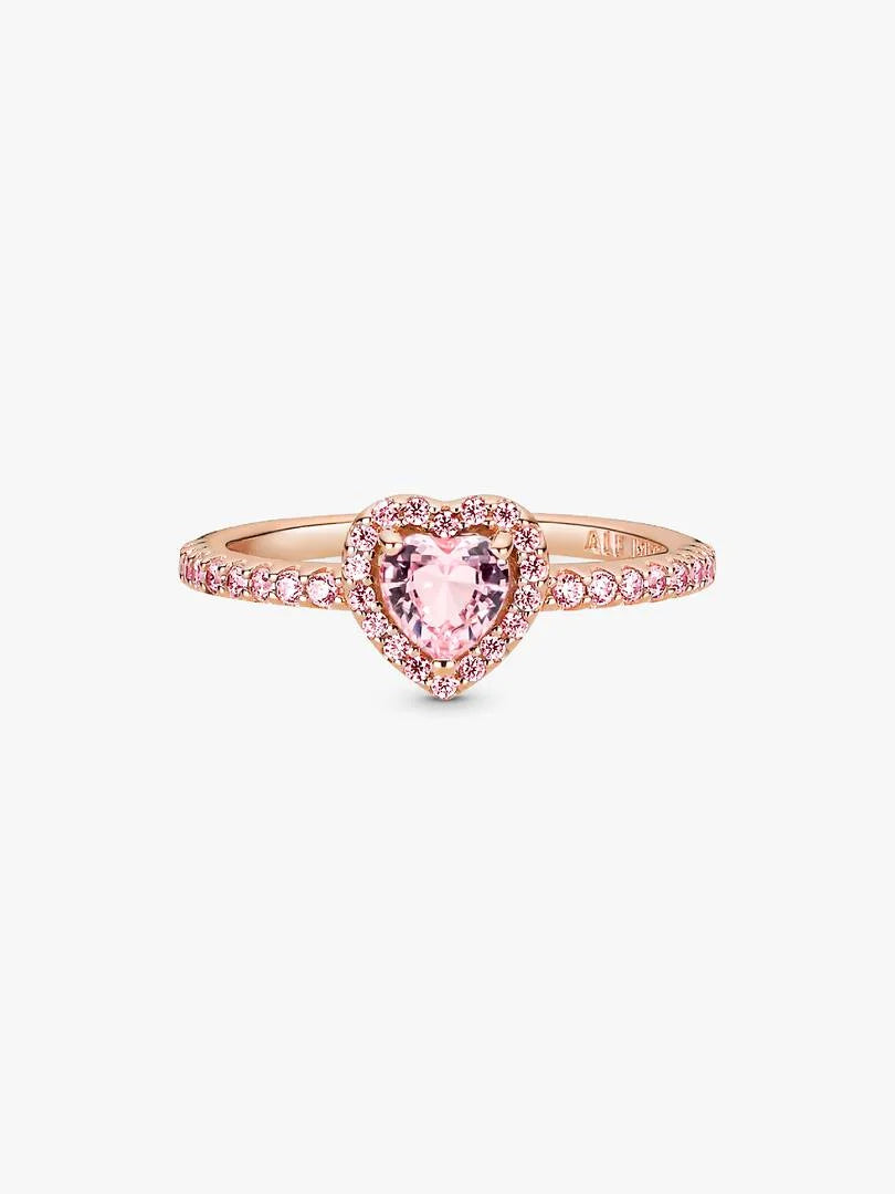 Anillo Corazón Rosado Elevado