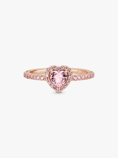 Anillo Corazón Rosado Elevado
