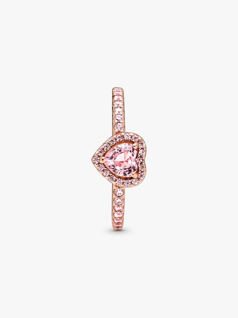 Anillo Corazón Rosado Elevado