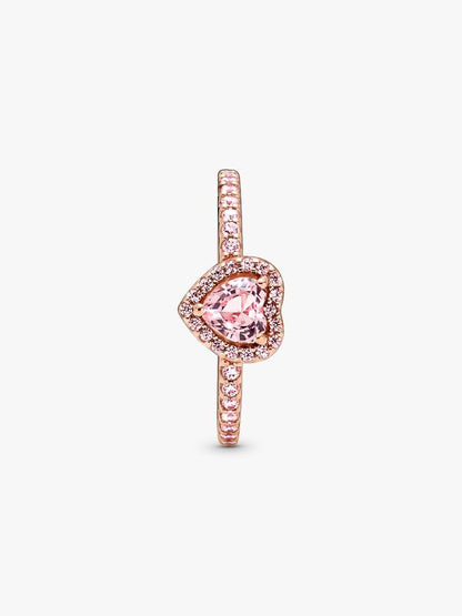 Anillo Corazón Rosado Elevado