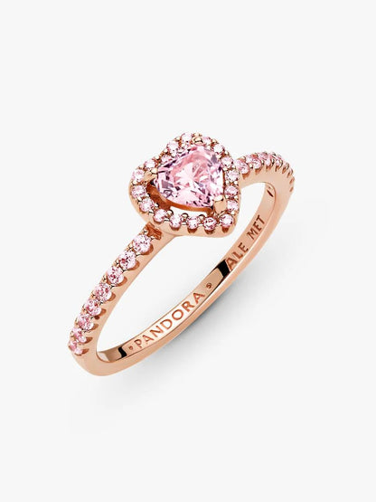 Anillo Corazón Rosado Elevado