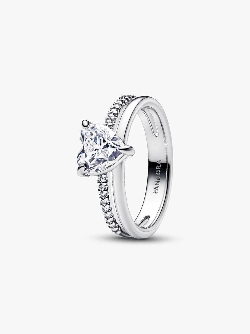 Anillo Corazón Doble Banda