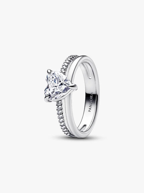 Anillo Corazón Doble Banda