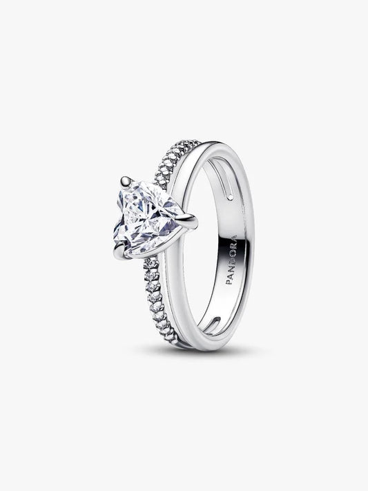 Anillo Corazón Doble Banda