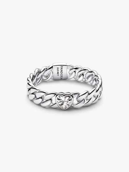 Anillo Cadena Cubana Corazón