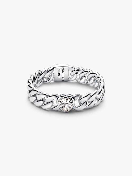 Anillo Cadena Cubana Corazón
