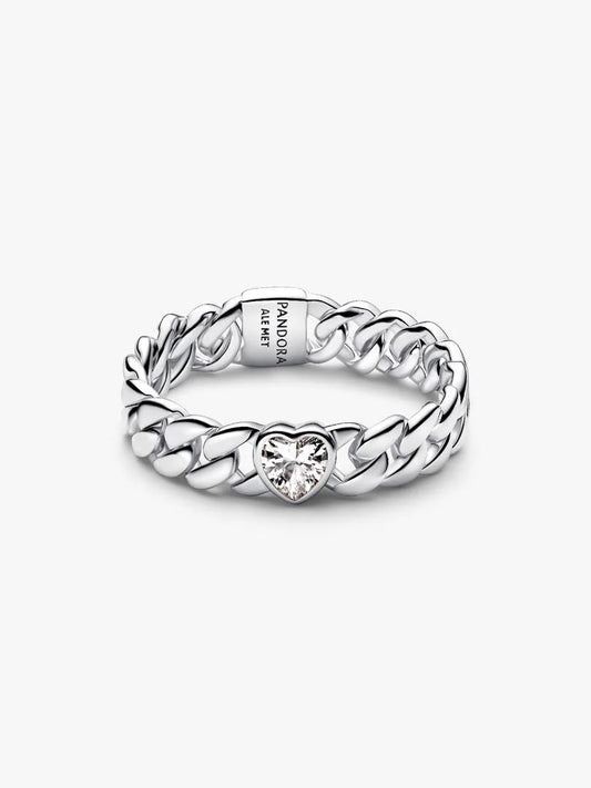 Anillo Cadena Cubana Corazón