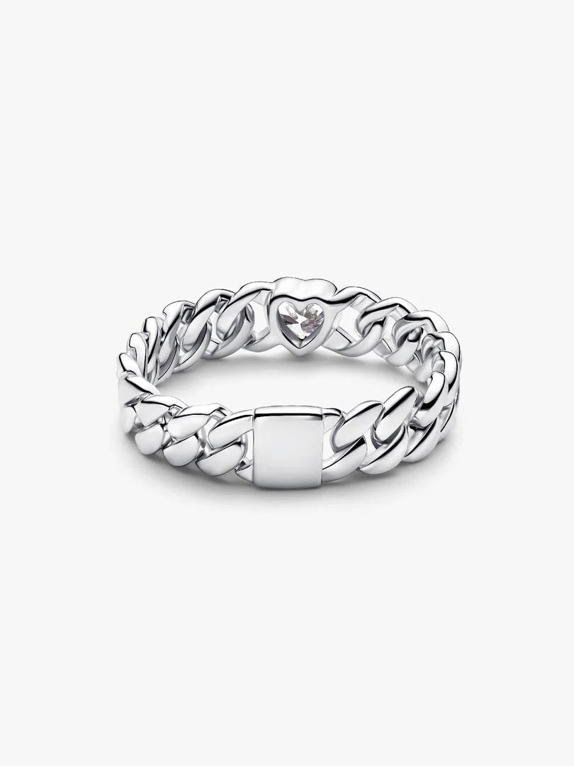 Anillo Cadena Cubana Corazón