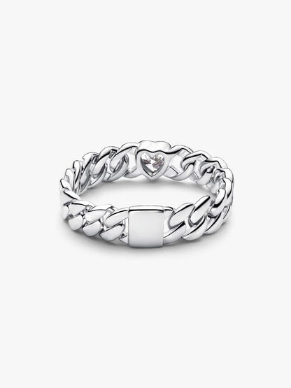 Anillo Cadena Cubana Corazón