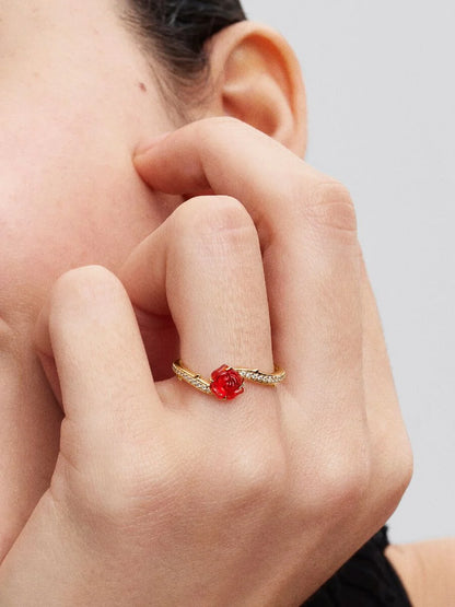 Conjunto de Anillos Rosas Encantadas – 2 Piezas
