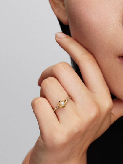Anillo Perla Concha Princesa Ariel