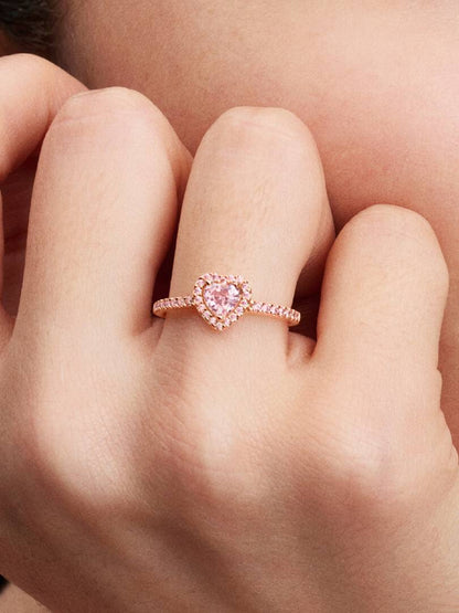 Conjunto Corazón Rosa Cobrizo Elegante