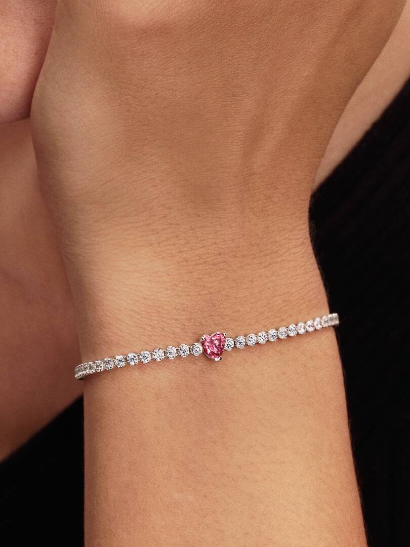 Pulsera de Tenis Corazón Brillante