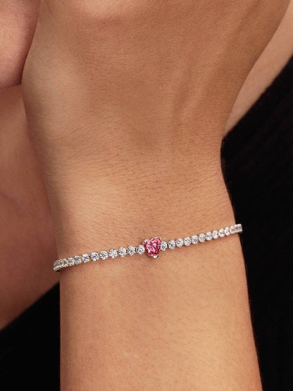 Pulsera de Tenis Corazón Brillante