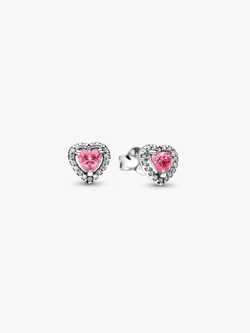 Pendientes de Botón Corazón Rosa