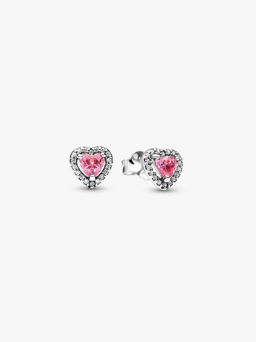 Pendientes de Botón Corazón Rosa