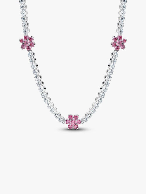 Collar Tenis Flor Rosa