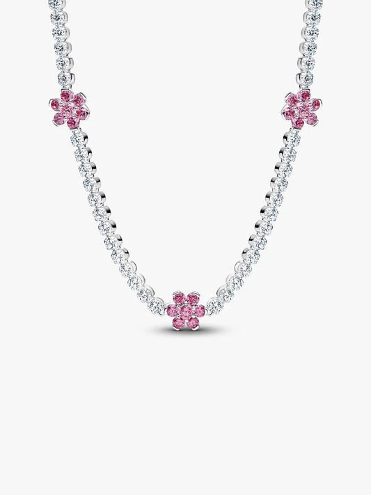 Collar Tenis Flor Rosa