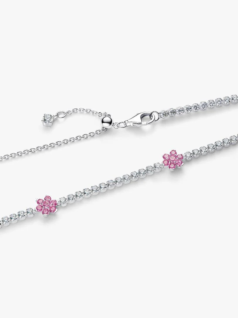 Collar Tenis Flor Rosa