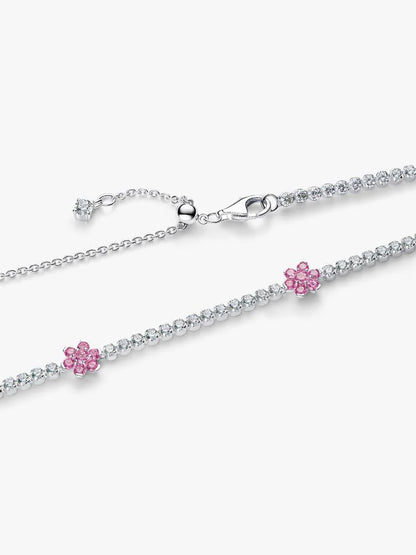 Collar Tenis Flor Rosa