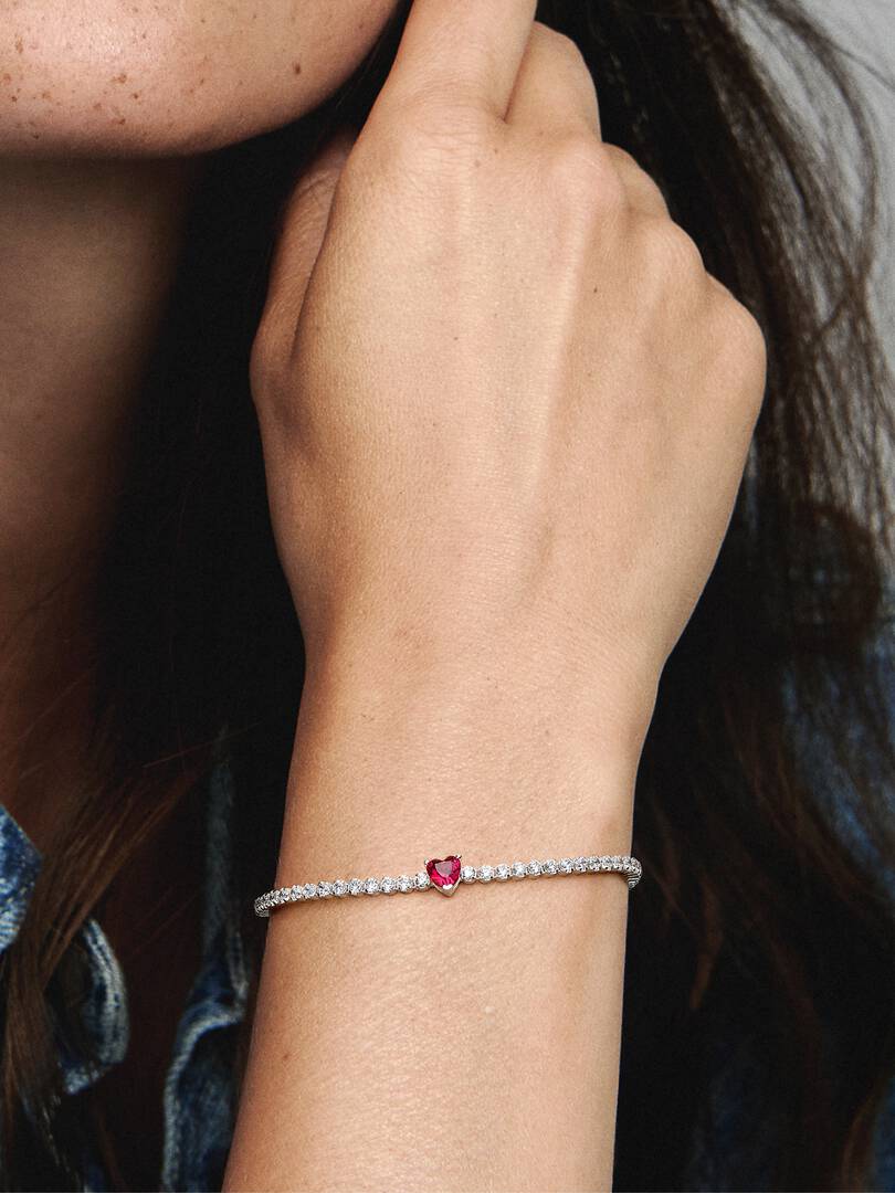 Pulsera de Tenis Corazón Brillante