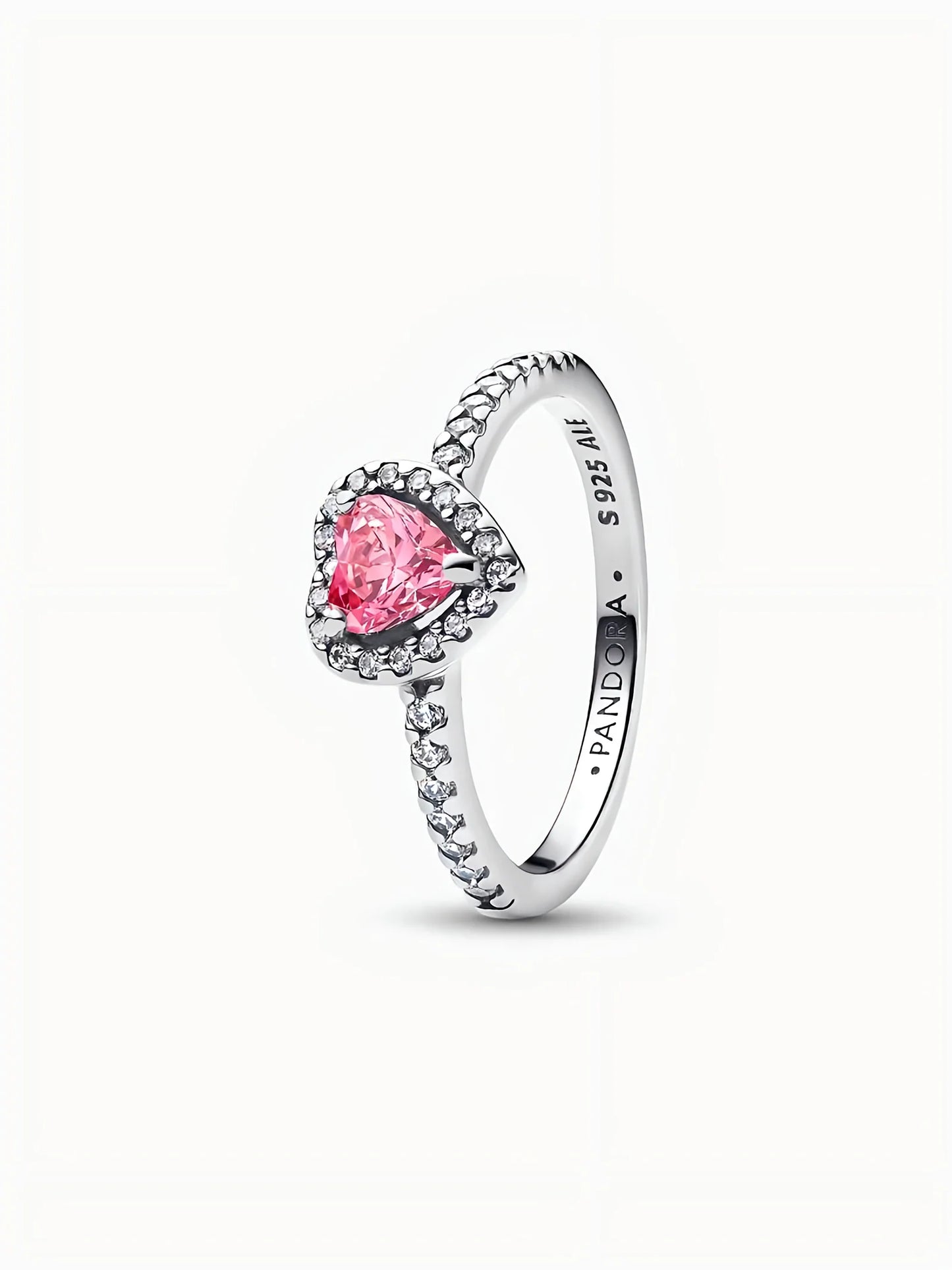 Anillo Corazón Elevado Rosa