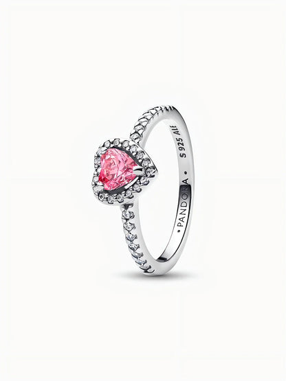 Anillo Corazón Elevado Rosa