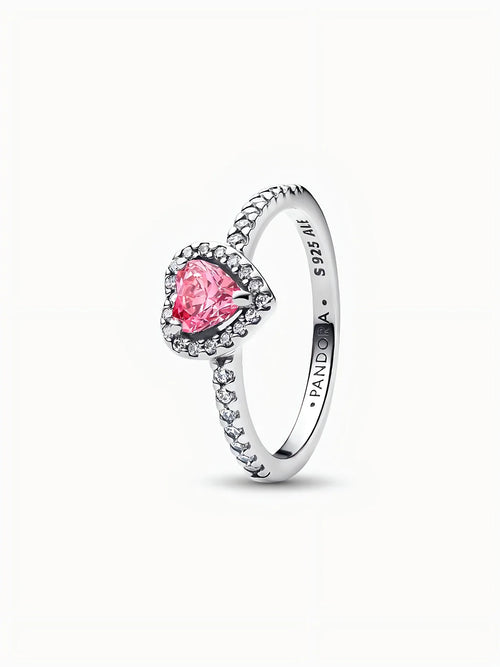 Anillo Corazón Elevado Rosa