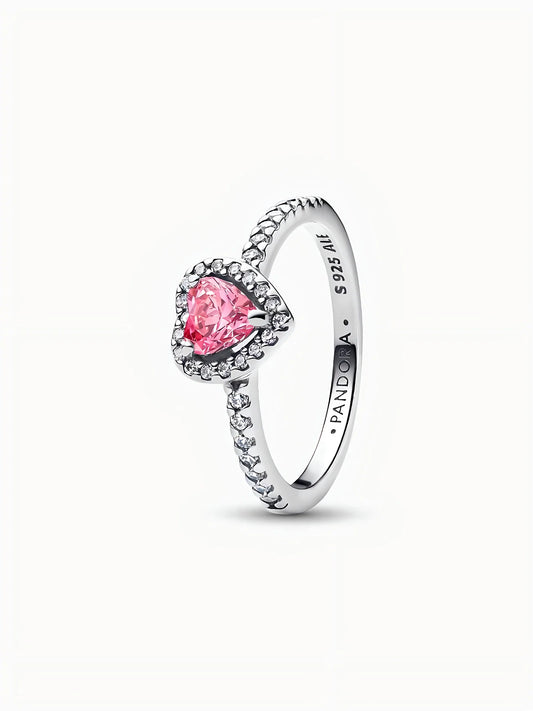 Anillo Corazón Elevado Rosa