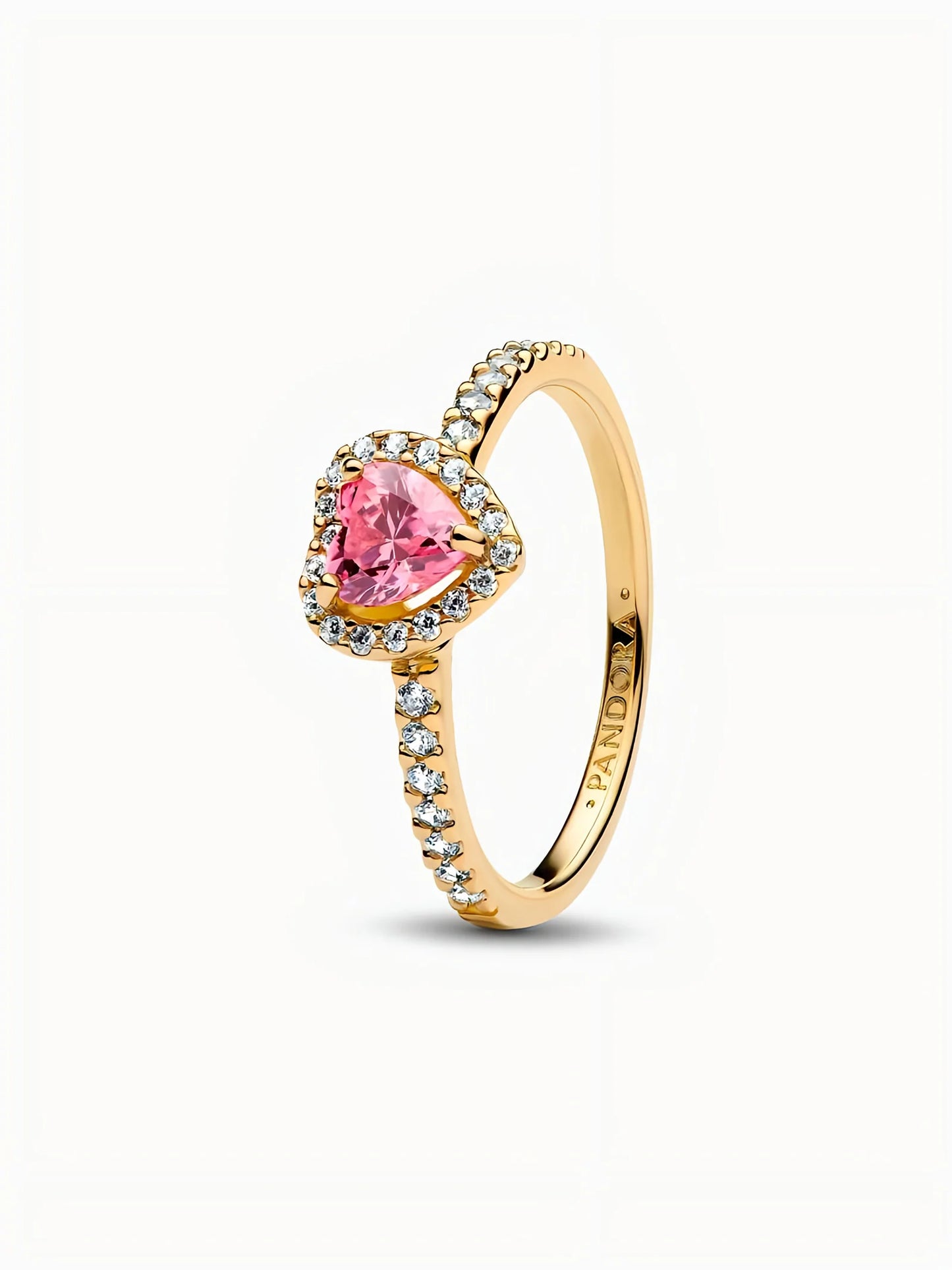 Anillo Corazón Rosa Elevado