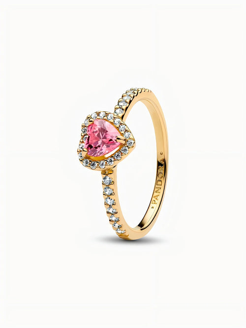 Anillo Corazón Rosa Elevado