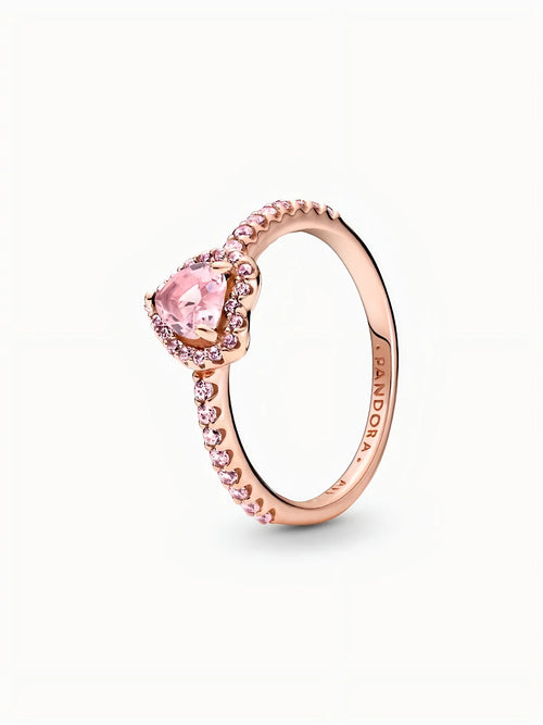 Anillo Corazón Rosado Elevado
