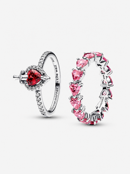 Conjunto de Anillos Corazón Brillante – 2 Piezas