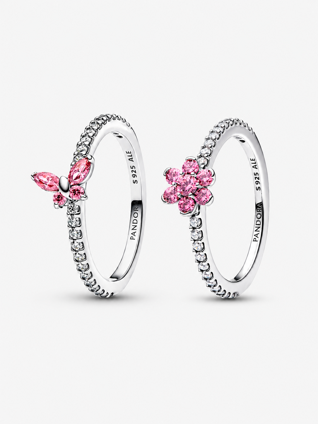 Conjunto de Anillos Mariposa y Rosa – 2 Piezas