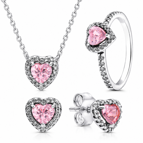 Conjunto Corazón Rosa Elegante
