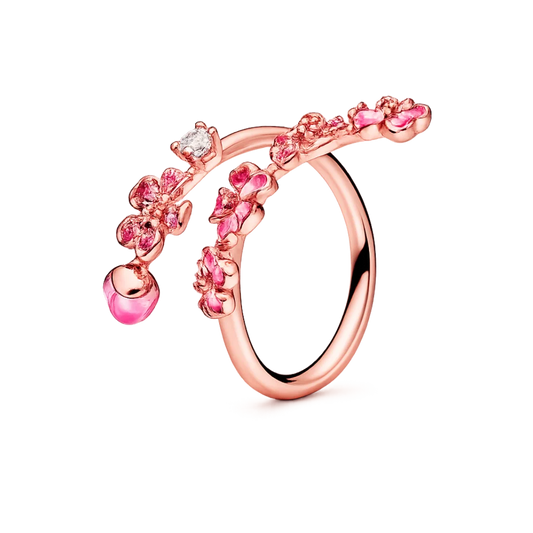 Anillo Flor de Durazno en Oro Rosa