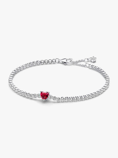Pulsera de Tenis Corazón Brillante
