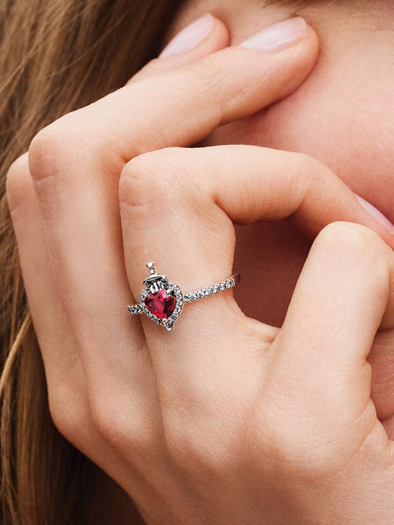 Conjunto de Anillos Corazón Brillante – 2 Piezas