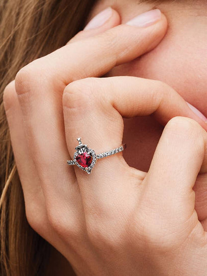 Conjunto de Anillos Corazón Brillante – 2 Piezas